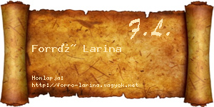 Forró Larina névjegykártya
